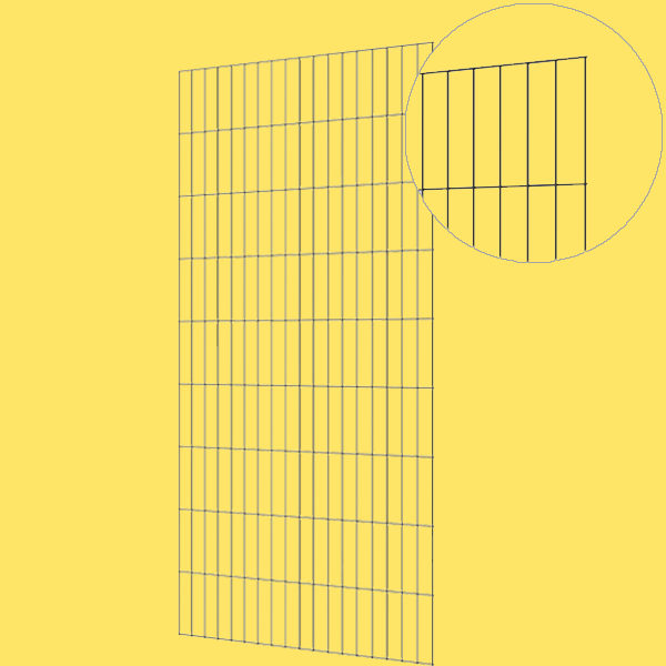A 2D fence panel guarding on a white background