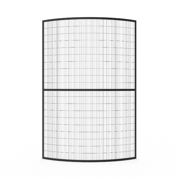 Black powder coated corner panel