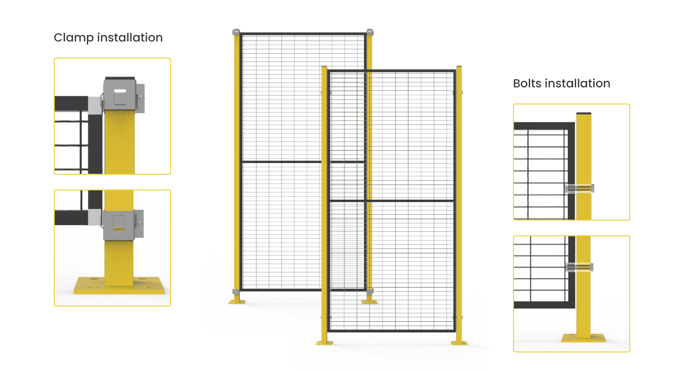 Crimp-Mesh Panels: Clamp Installation and Bolts & Nuts Installation
