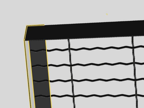 A piece of crimp-mesh machine guarding fencing with angle frame.