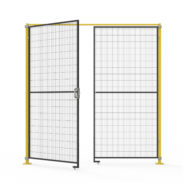 A double hinged doors on white background.