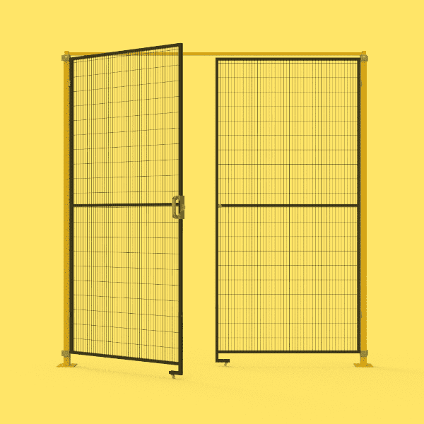 A double hinged doors on white background. 