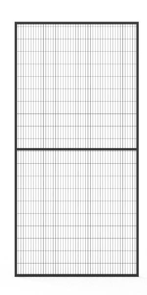 Folding door made of weld-mesh panel