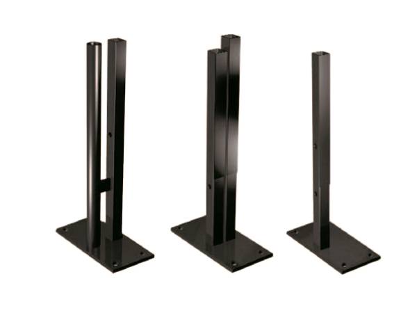 3 different types of end bases in black