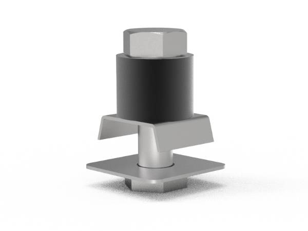 C-strut steel rail plug for top rail door