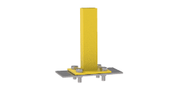 A yellow machine guarding post.