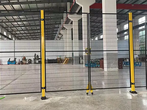Double door installation of the machine guarding system inside the factory.