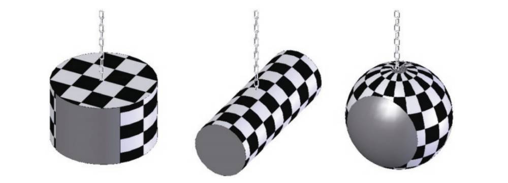 Sample of hard bodies showing impact area