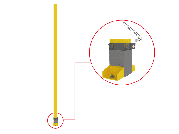 To position clamp on post with installation tool.
