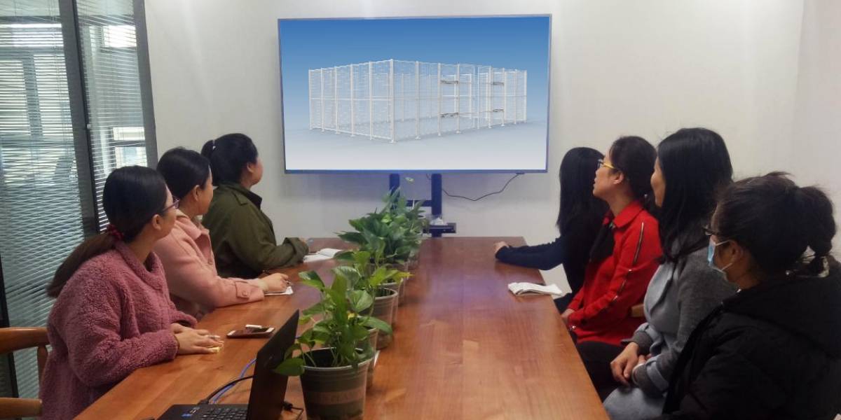 Our sales team members are discussing machine guarding system sales plans.