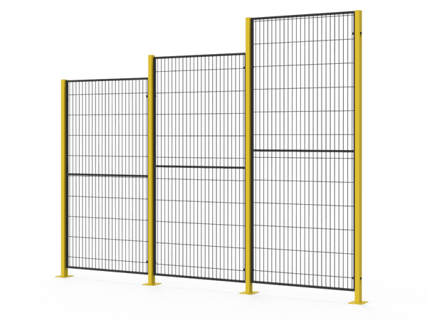 Three different height of machine guarding panel.