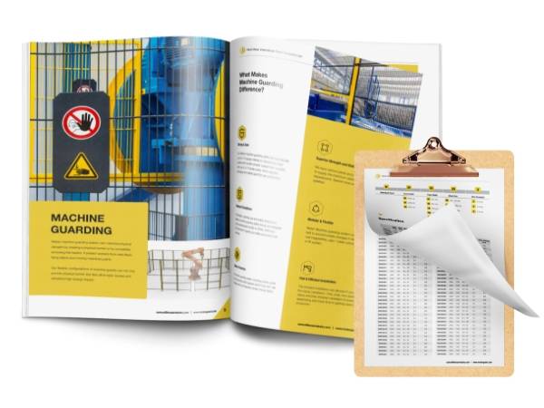 Brochure, data sheet and installation instruction of machine guarding we supply.