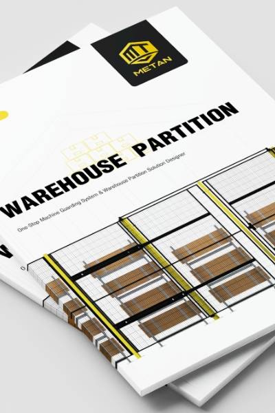 A cover of Metan warehouse partition fence catalog
