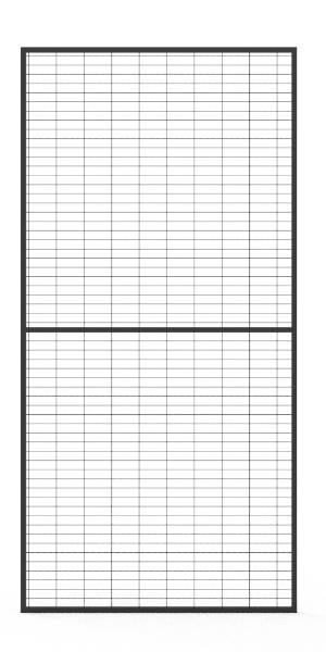 Sliding door made of crimp-mesh panel