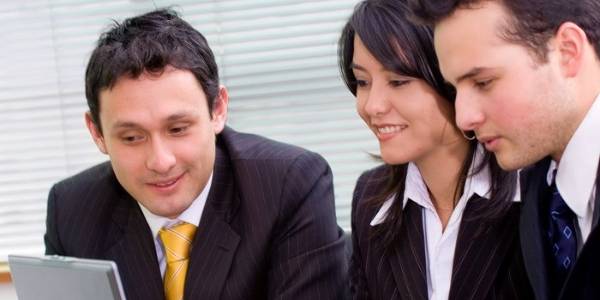 Our employees are discussing our code of business conduct.