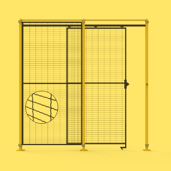 A crimp-mesh panel top rail door on white background.