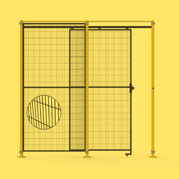 A weld-mesh panel top rail door on white background.