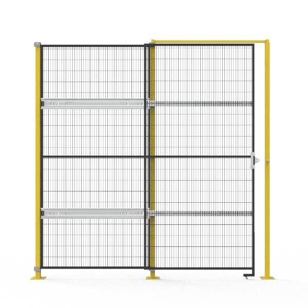 Double folding door for warehouse partition