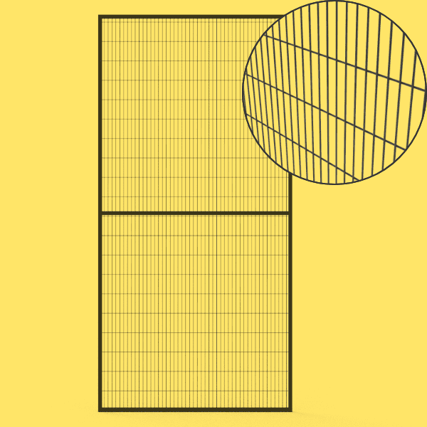 A weld-mesh machine guarding on white background.